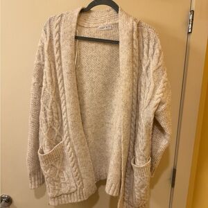 Off White Cable Knit Cardigan